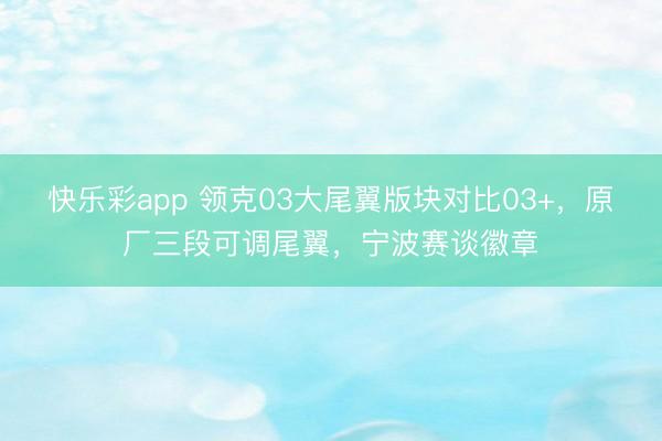 快乐彩app 领克03大尾翼版块对比03+，原厂三段可调尾翼